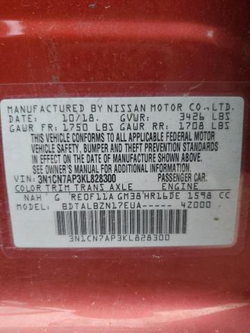 3N1CN7AP3KL828300 Nissan VERSA S