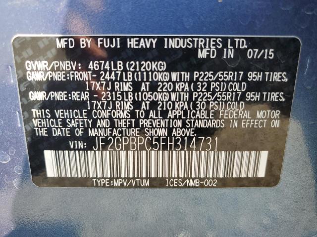 JF2GPBPC5FH314731 Subaru Xv Crosstrek 2.0i Hybrid Touring