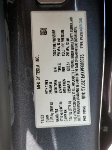 5YJ3E1EAXPF686078 Tesla MODEL 3