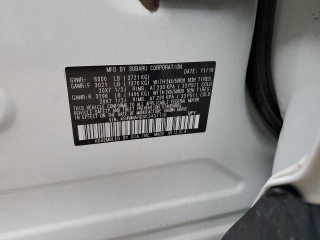 4S4WMARDXK3437110 Subaru Ascent Touring