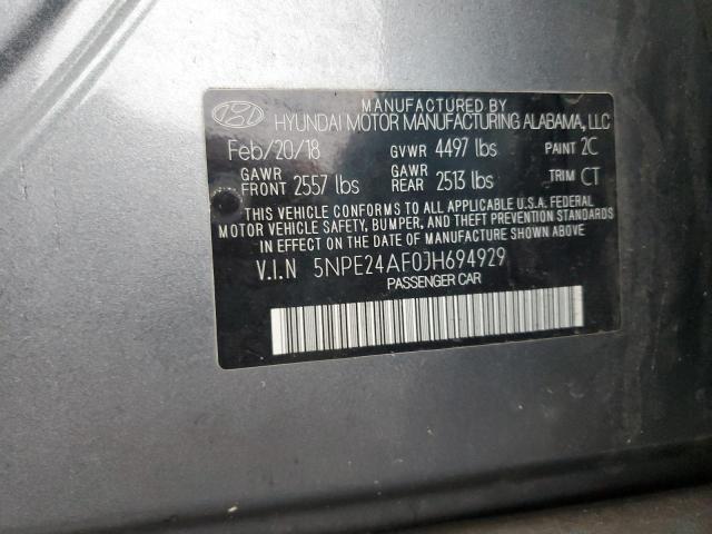 5NPE24AF0JH694929 Hyundai SONATA SE