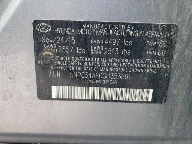 5NPE34AF0GH353861 Hyundai Sonata Sport