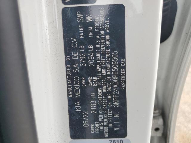3KPF24AD0PE509505 KIA FORTE LX