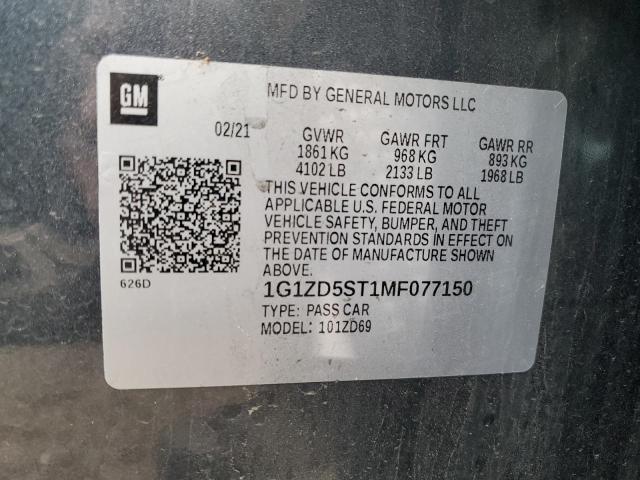 1G1ZD5ST1MF077150 Chevrolet MALIBU LT