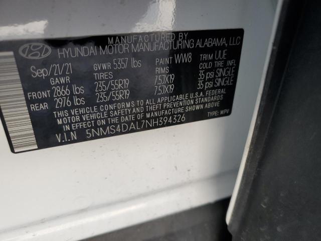 5NMS4DAL7NH394326 Hyundai Santa Fe Limited