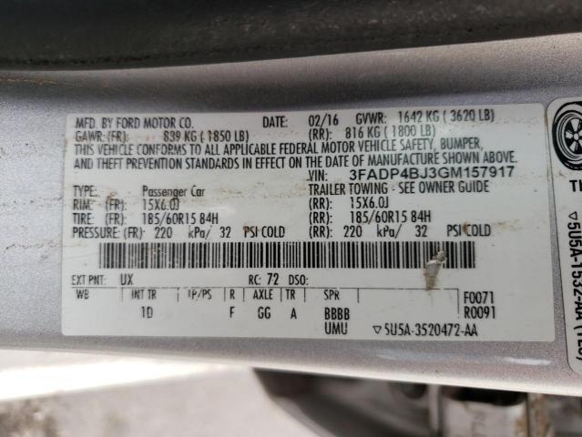 3FADP4BJ3GM157917 Ford FIESTA SE