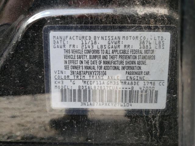 3N1AB7APXKY276104 Nissan SENTRA S