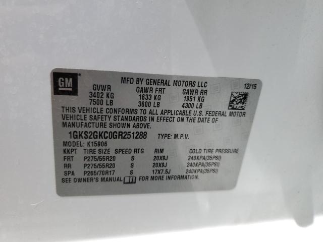 1GKS2GKC0GR251288 GMC Yukon Xl K1500 Slt