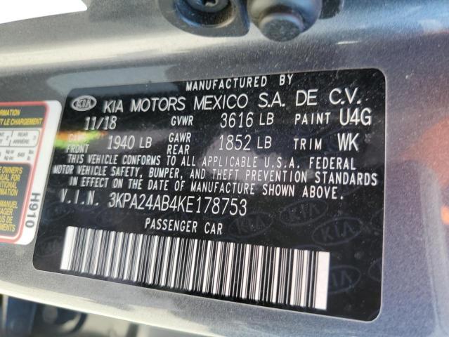 3KPA24AB4KE178753 KIA RIO S