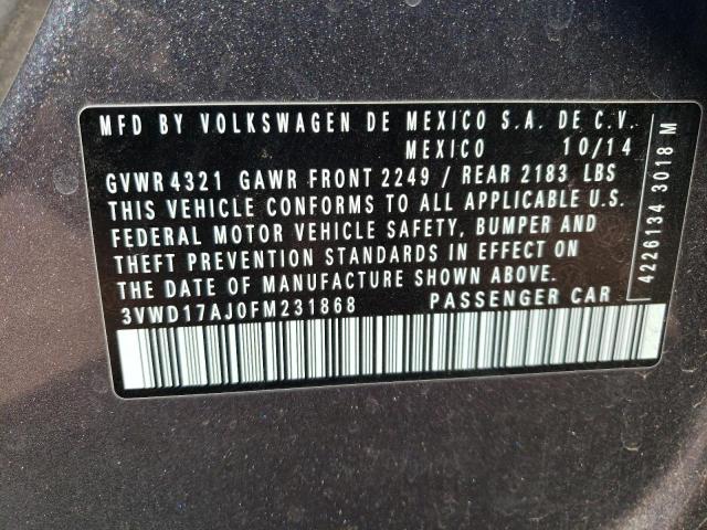 3VWD17AJ0FM231868 Volkswagen JETTA SE