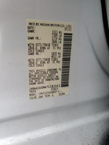 1N6AA1ED0MN528341 Nissan TITAN SV