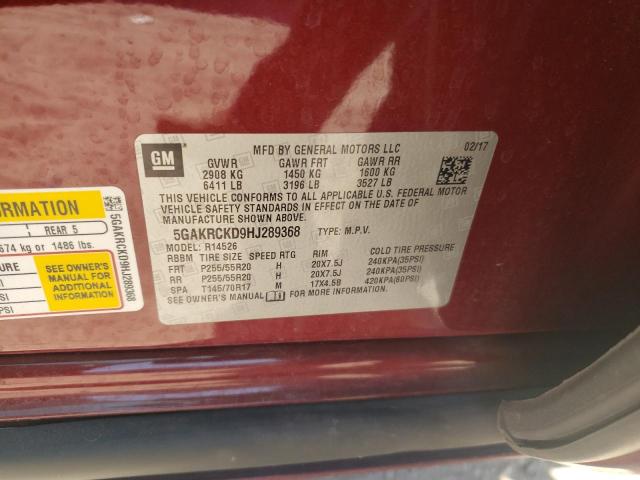 5GAKRCKD9HJ289368 Buick Enclave