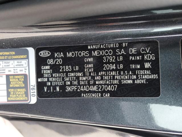3KPF24AD4ME270407 KIA FORTE FE
