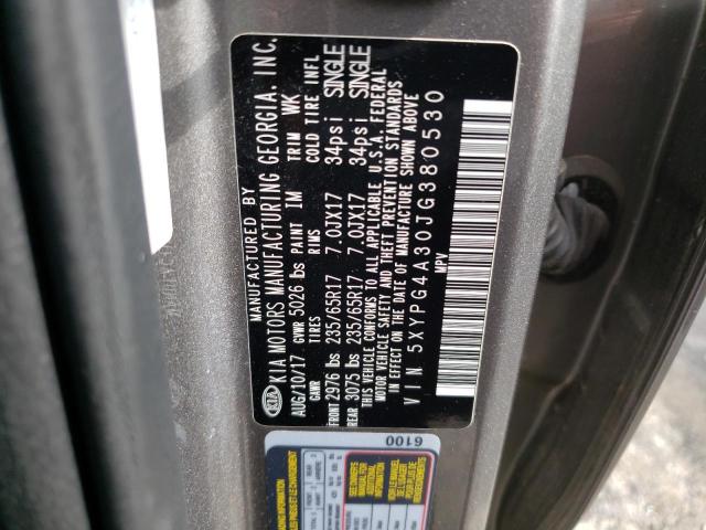 5XYPG4A30JG380530 KIA SORENTO LX