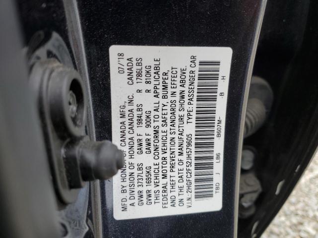 2HGFC2F52JH579605 Honda Civic Lx