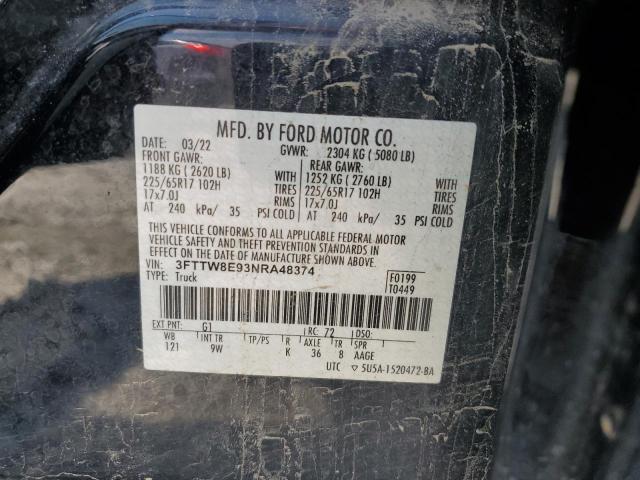 3FTTW8E93NRA48374 Ford Maverick Xl