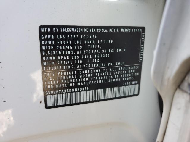 3VV2B7AX5KM020835 Volkswagen TIGUAN SE