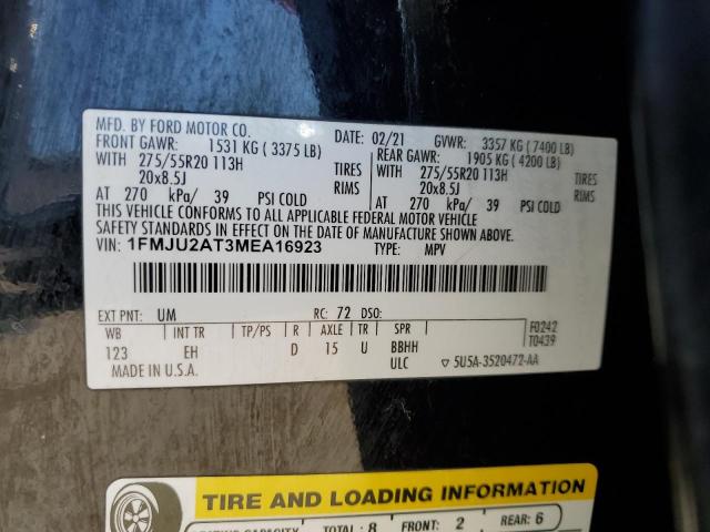 1FMJU2AT3MEA16923 Ford Expedition Limited