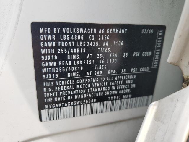 WVGAV7AX8GW025886 Volkswagen TIGUAN S