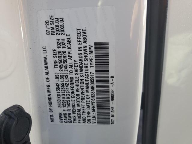 5FNYF6H28MB005917 Honda PILOT SE