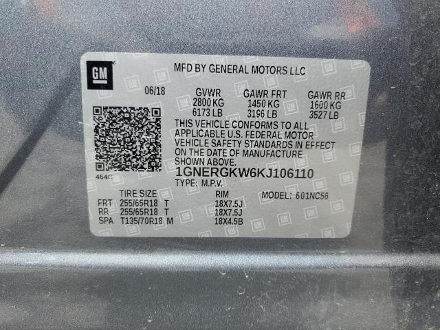 1GNERGKW6KJ106110 Chevrolet Traverse Lt