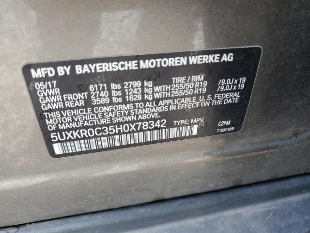 5UXKR0C35H0X78342 BMW X5 Xdrive35i