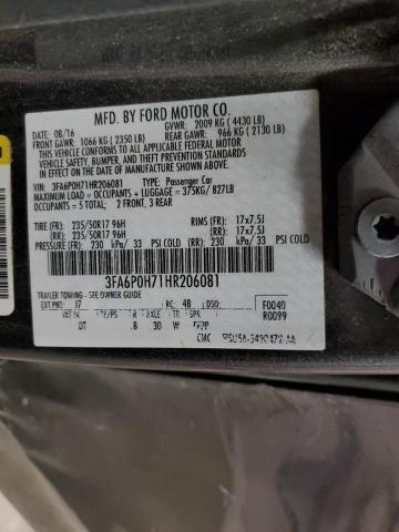 3FA6P0H71HR206081 Ford FUSION SE