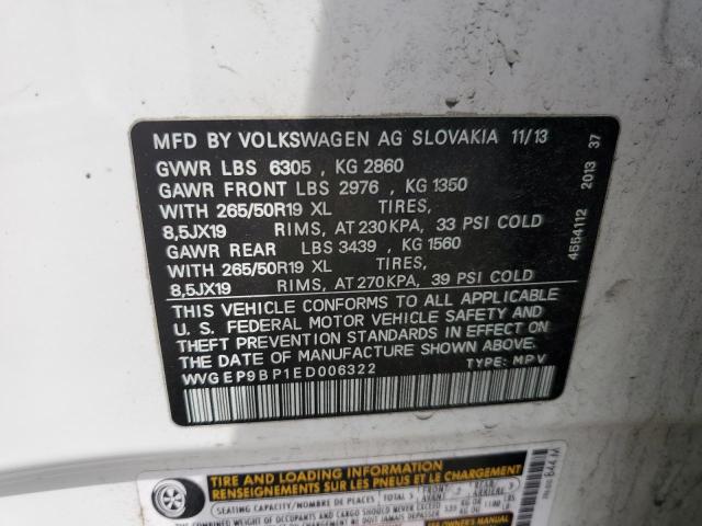 WVGEP9BP1ED006322 Volkswagen Touareg V6 Tdi