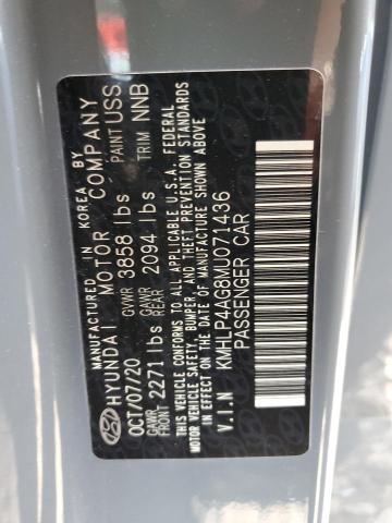KMHLP4AG8MU071436 Hyundai Elantra Limited