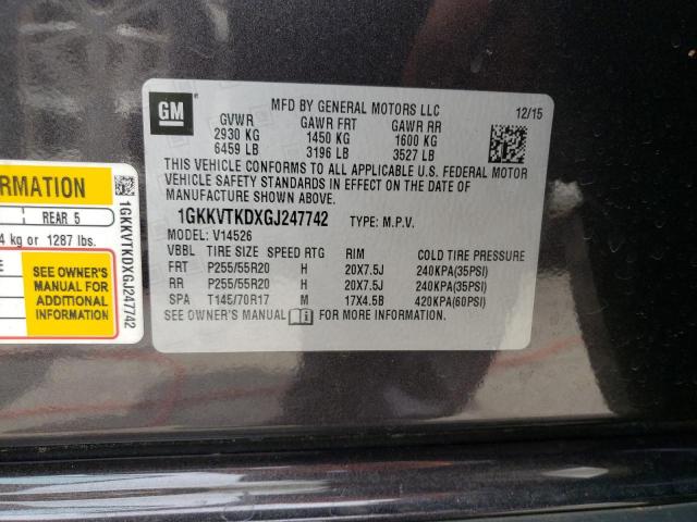 1GKKVTKDXGJ247742 GMC Acadia Denali