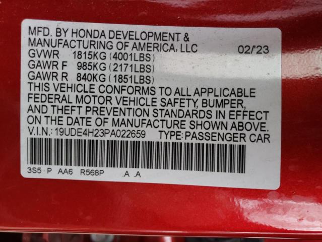 19UDE4H23PA022659 Acura Integra