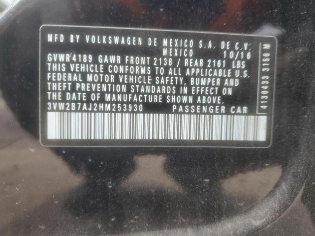 3VW2B7AJ2HM253930 Volkswagen JETTA S