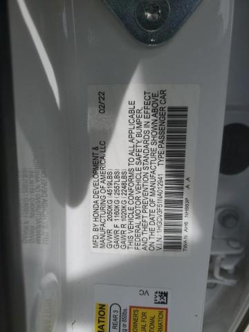 1HGCV3F51NA012941 Honda Accord Hybrid Exl