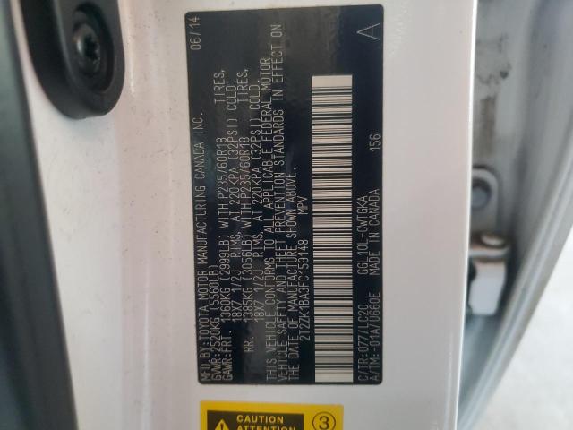 2T2ZK1BA3FC159148 Lexus RX 350