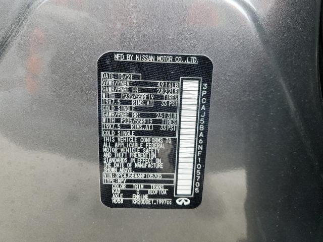 3PCAJ5BA6NF105705 Infiniti Qx50 Luxe