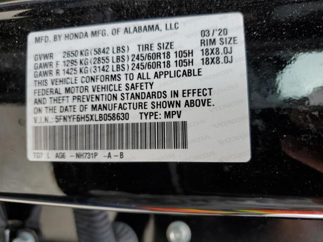 5FNYF6H5XLB058630 Honda PILOT EXL
