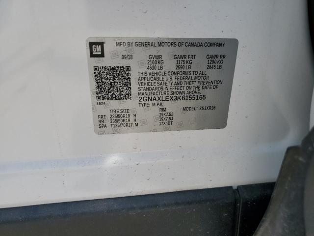 2GNAXLEX3K6155165 Chevrolet EQUINOX LT