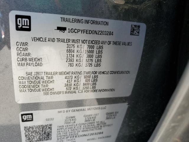 1GCPYFED0NZ203284 Chevrolet Silverado Ltd K1500 Lt Trail Boss