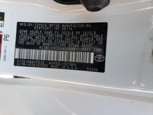 4T1BF1FK2EU431599 Toyota CAMRY L