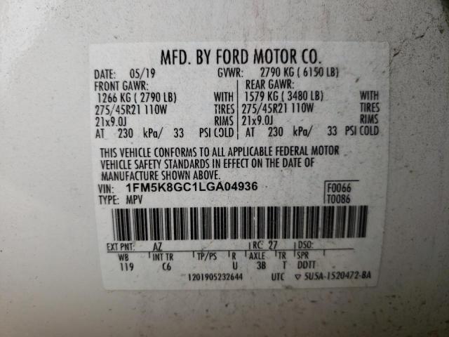 1FM5K8GC1LGA04936 Ford Explorer St