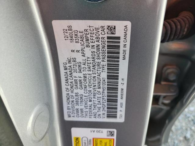 2HGFE2F57PH510041 Honda Civic Sport
