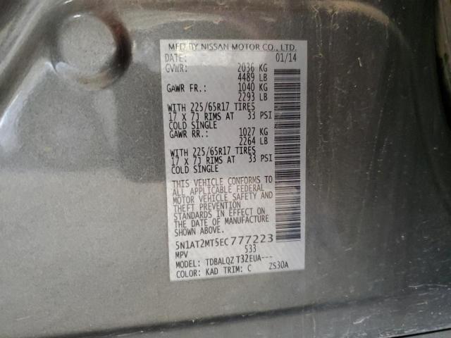 5N1AT2MT5EC777223 Nissan ROGUE S