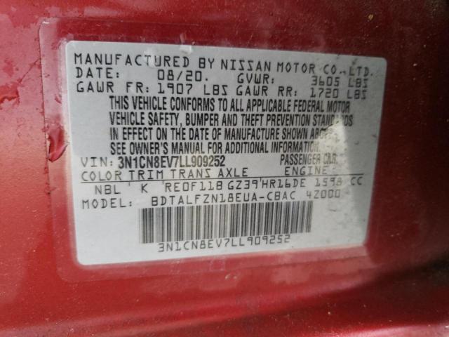 3N1CN8EV7LL909252 Nissan VERSA SV
