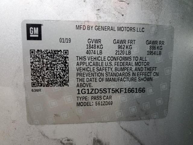 1G1ZD5ST5KF166166 Chevrolet MALIBU LT