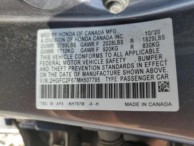 2HGFC2F67MH507795 Honda Civic Lx