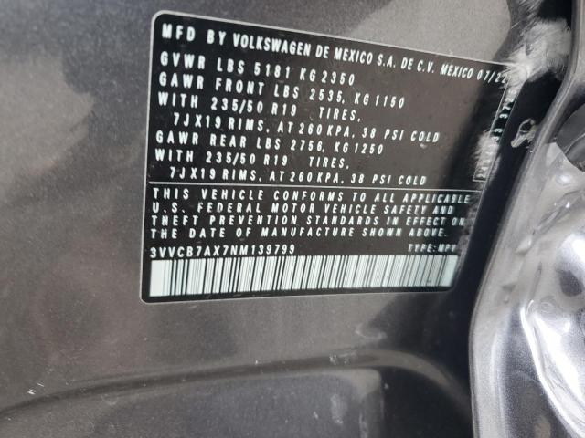 3VVCB7AX7NM139799 Volkswagen Tiguan Se R-line Black