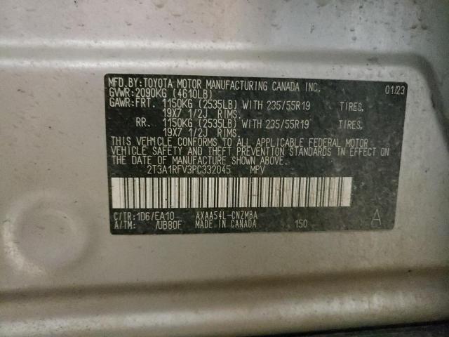 2T3A1RFV3PC332045 Toyota RAV4 XLE P