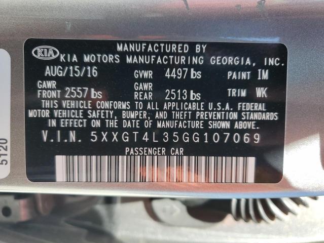 5XXGT4L35GG107069 KIA Optima Lx