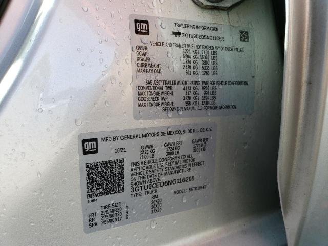 3GTU9CED5NG116205 GMC Sierra Limited K1500 Elevation