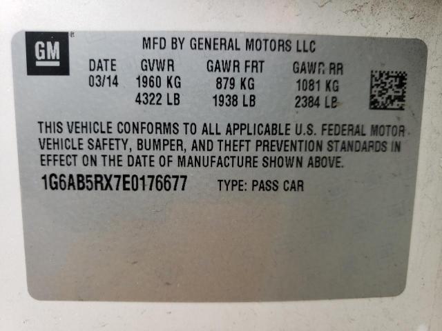 1G6AB5RX7E0176677 Cadillac ATS LUXURY
